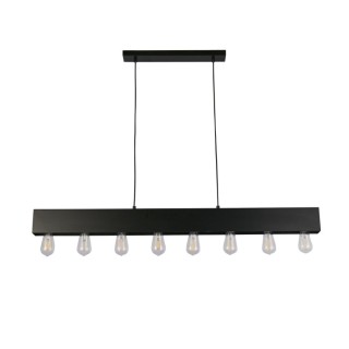 Suspension Barre Noir Mat E27 Max 8x60w Lg 118cm PIANO