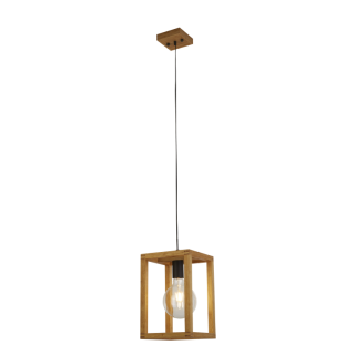 Suspension Cadre Bois Bambou E27 60w max larg 20cm SQUARE