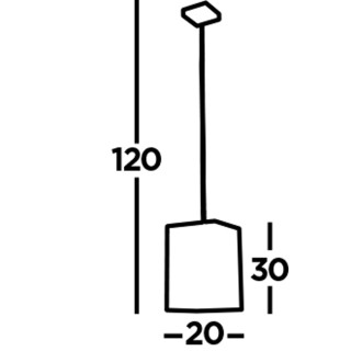 Suspension Cadre Bois Bambou E27 60w max larg 20cm SQUARE