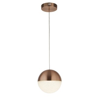 Suspension metal cuivre diffuseur glace givrée 22w 2029 lumens 4000k dimmable Diam 25cm MARBLES LED