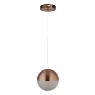 Suspension metal cuivre diffuseur glace givrée 22w 2029 lumens 4000k dimmable Diam 25cm MARBLES LED