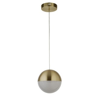 Suspension metal laiton satine diffuseur glace givrée 22w 2029 lumens 4000k dimmable Diam 25cm MARBLES LED