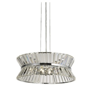 Suspension Rd metal Chrome avec cristal clair G9 7x33w Diam 50cm UPTOWN