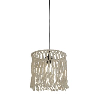 Suspension corde naturelle - Blanc E27 60w Diam 32cm BAHAMA MACRAME