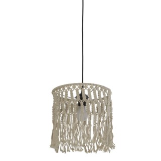 Suspension corde naturelle - Blanc E27 60w Diam 32cm BAHAMA MACRAME