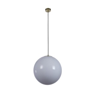 Suspension metal laiton satine verre opale blanc E27 max 60w Diam 40cm ATOM