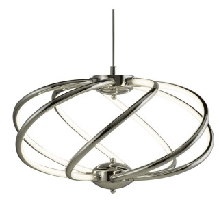 Suspension Metal chrome diffuseur acrilique opale Led 43w 2417 lumens 3000k Diam 51cm MAGIC