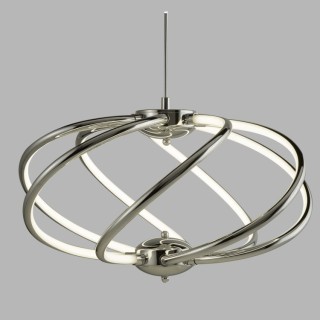 Suspension Metal chrome diffuseur acrilique opale Led 43w 2417 lumens 3000k Diam 51cm MAGIC