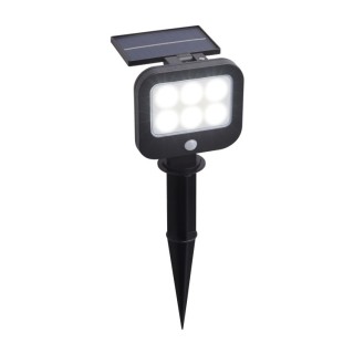 Spike Spot piquet solaire plastique ABS Noir polycarbonate givré avec detecteur infrarouge 3w 200 lumens 3000k SOLAR LED