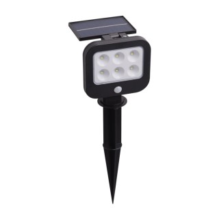 Spike Spot piquet solaire plastique ABS Noir polycarbonate givré avec detecteur infrarouge 3w 200 lumens 3000k SOLAR LED