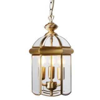 Metal Laiton antique Verre Dome E14 3x60w max Diam 22cm BEVELLED LANTERN