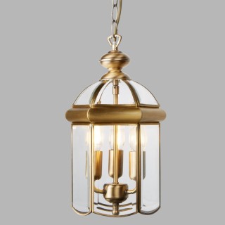 Metal Laiton antique Verre Dome E14 3x60w max Diam 22cm BEVELLED LANTERN