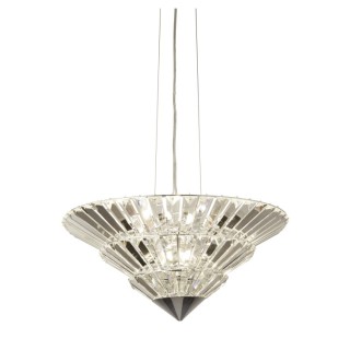 Suspension Convertible en Plafonnier metal chrome et cristal clair, G9 8x33w max, Diam 51cm SAVANNAH