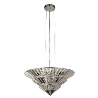 Suspension Convertible en Plafonnier metal chrome et cristal clair, G9 8x33w max, Diam 51cm SAVANNAH