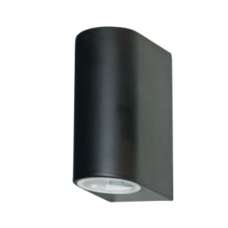 Applique exterieure Metal Noir et diffuseur verre givre IP44 CLI GU10 max 2x50w EIFFEL