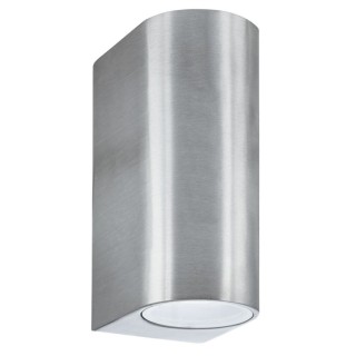 Applique exterieure Metal argent silver et diffuseur verre givre IP44 CLI GU10 max 2x50w EIFFEL