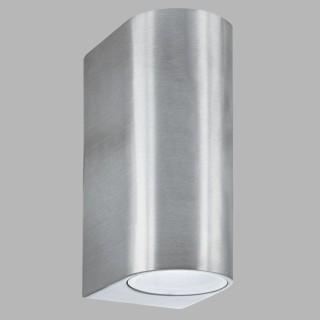 Applique exterieure Metal argent silver et diffuseur verre givre IP44 CLI GU10 max 2x50w EIFFEL