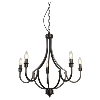 Suspension lustre chandelier Metal Noir E14 5x60w max diam 65cm LODGE