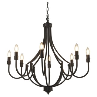 Suspension lustre chandelier Metal Noir E14 8x60w max diam 75cm LODGE