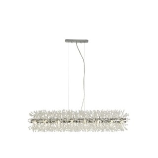 Suspension Barre Metal Chrome, perles de cristal G9 16x33w Lg 100cm SUNBURST