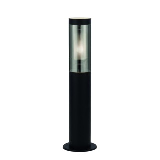 Borne extérieure metal Noir avec diffuseur fumé E27 max 60w Haut 45cm Diam 12cm BATTON OUTDOOR