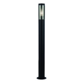 Borne extérieure metal Noir avec diffuseur fumé E27 max 60w Haut 90cm Diam 12cm BATTON OUTDOOR