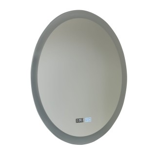 Miroir SDB Rd Metal blanc LED 29w 1364lm CCT 2-4000k IP44 CLII Horloge Digital, desembuage, inter tactile ROUND BATHROOM MIRROR