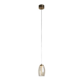 Suspension - Bronze & Verre Champagne CYCLONE