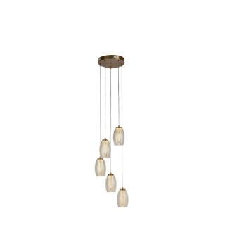 Suspension - Bronze & Verre Champagne CYCLONE 5Lt