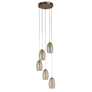 Suspension - Bronze & Verre Champagne CYCLONE 5Lt