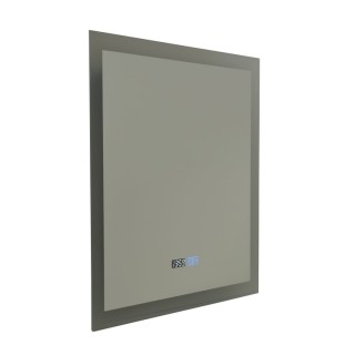 Miroir SDB Carré metal blanc LED 38w 1739lm CCT 2-4000k IP44 CLII Horloge Digital, desembuage, inter tactile SQUARE BATHROOM MIR