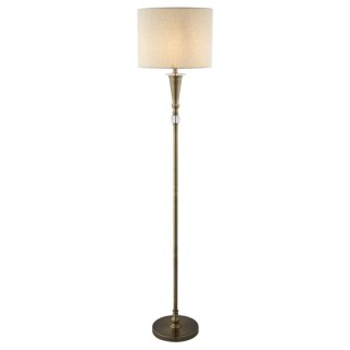 Lampadaire pied Laiton antique, Abatjour lin E27 60w max Haut 165cm Diam 35cm OSCAR 1LT