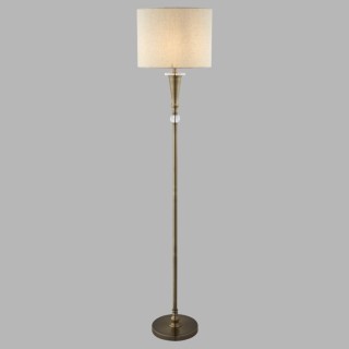 Lampadaire pied Laiton antique, Abatjour lin E27 60w max Haut 165cm Diam 35cm OSCAR 1LT