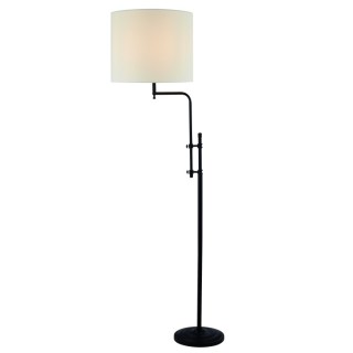 Lampadaire ajustable, métal Noir Mat, abatjour lin naturel E27 max 60w Haut 1m58 MUNICH 1LT