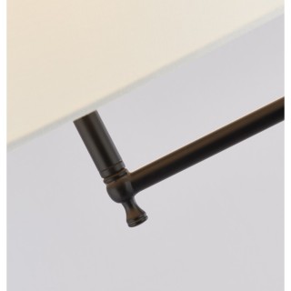 Lampadaire ajustable, métal Noir Mat, abatjour lin naturel E27 max 60w Haut 1m58 MUNICH 1LT