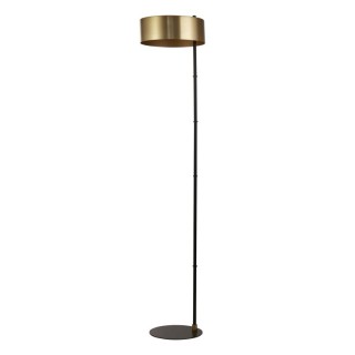 Lampadaire metal Noir et abatjour dore E27 max 60W haut 149cm Diam 30cm KNOX