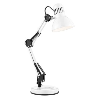 Lampe de bureau blanc brillant E27 max 60w Haut 53cm Diam 15cm av inter DESK PARTNERS HOBBY