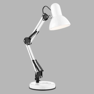 Lampe de bureau blanc brillant E27 max 60w Haut 53cm Diam 15cm av inter DESK PARTNERS HOBBY