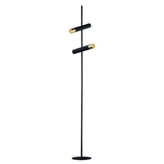 Lampadaire metal noir mat et doré, 7W 654 lumens 3000k Haut 151cm CYLINDER 2LT