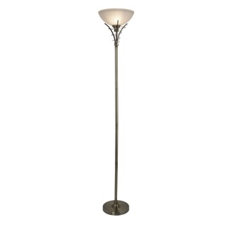 Lampadaire Up metal laiton antique, verre depoli E27 max 60w Haut 179cm Diam 31cm LINEA