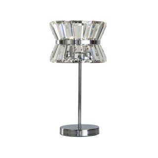 Lampe à poser metal chrome avec cristal clair G9 2x33w Diam 22cm Haut 43cm UPTOWN 2Lt