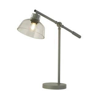 Lampe à poser Metal Gris et verre transparent E27 max 60w Haut 56cm Diam 48cm CANTERBURY