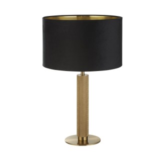 Lampe à poser metal dore moleté, Abatjour velours Vert interieur doré E27 60w Haut 63cm Diam 40cm LONDON 1LT