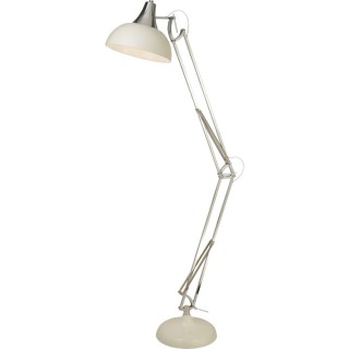 Lampadaire articulé XXL Metal blanc crème et chrome, E27 60 max Haut 170cm GOLIATH FLOOR