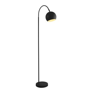 Lampadaire Arc metal Noir Mat E27 max 60w Haut 143cm Diam 55cm CALUMN