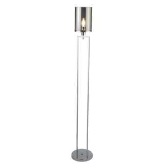 Lampadaire, chrome, abat jour verre fume CATALINA 1LT