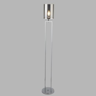 Lampadaire, chrome, abat jour verre fume CATALINA 1LT