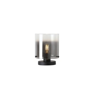 SWEDEN Lampe à poser 1L Metal Noir avec verre fumé teinté, E27 max 60w Diam 20 Haut 26cm SWEDEN