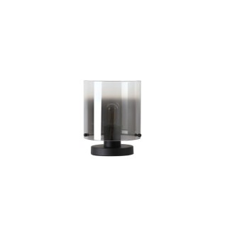 SWEDEN Lampe à poser 1L Metal Noir avec verre fumé teinté, E27 max 60w Diam 20 Haut 26cm SWEDEN