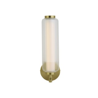 Applique led integre Metal laiton satiné, acrylique opale et verre clair, 8w 800 lumens 3000k inter Larg 10cm Haut 32cm MOD